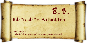 Bástár Valentina névjegykártya